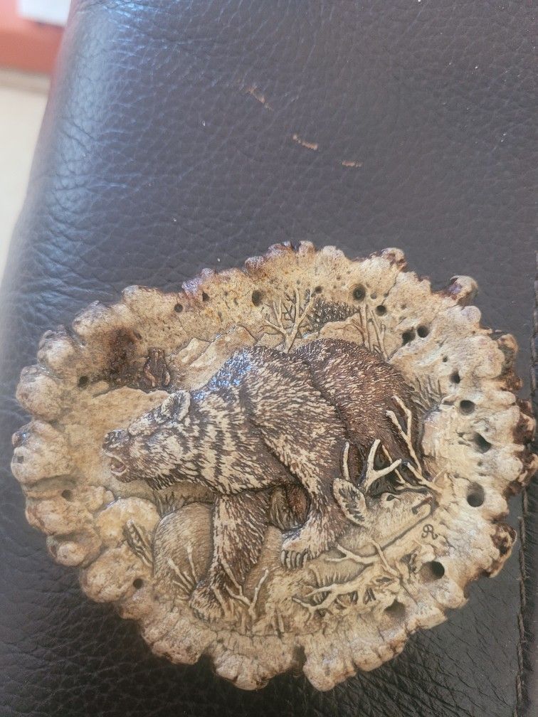 Vintage Rasmussem Elk Horn Belt Buckle