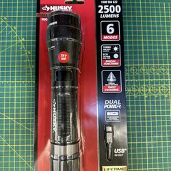 1200 Lumen Tactical LED Rechargeable Flashlight with Power Bank & Dual Power (Green)
