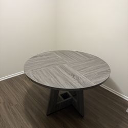 47” Round Base Wood Farmhouse Dining Room Table