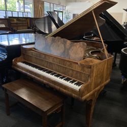 Nelson Walnut Satin Baby Grand Piano