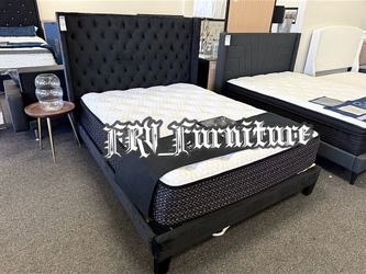 New Queen bed frame with mattress