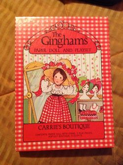 Estate find, vintage ginghams paer doll and playset