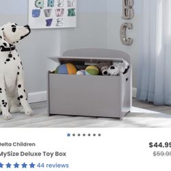 New Grey Wood Toy Box/ Bench