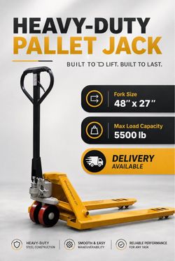 🔥 BRAND NEW HEAVY-DUTY PALLET JACK – 5,500 LBS CAPACITY! ((New)) (((Delivery available)))