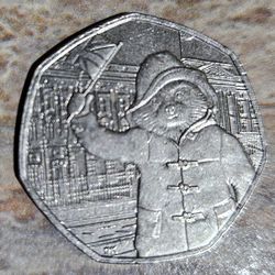 2018 Paddington bear 50 Pence English coin