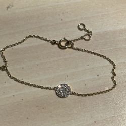 Gold Over SS Bracelet With CZs 