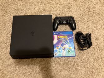 PS4 Slim Console with Controller and Game