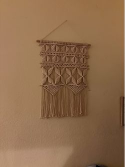 Macrame pattern wall decor