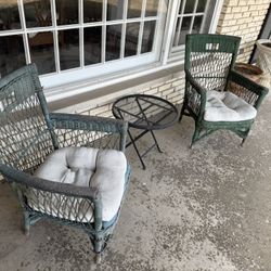 pair of antique yard chairs