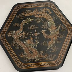 Wood Chinese Checkers Case With Dragon And Phoenix Pier One
