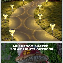 Solar Lights Outdoor, 8 Pack Mushroom Lights Outside Waterproof, Solar Powered LED Lighting for Garden, Yard, Landscape, Path, Pathway, Lawn, Walkway,