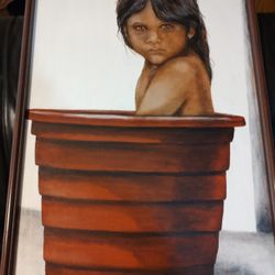Painting Of Young Girl. Artist Unknown 20"X30"