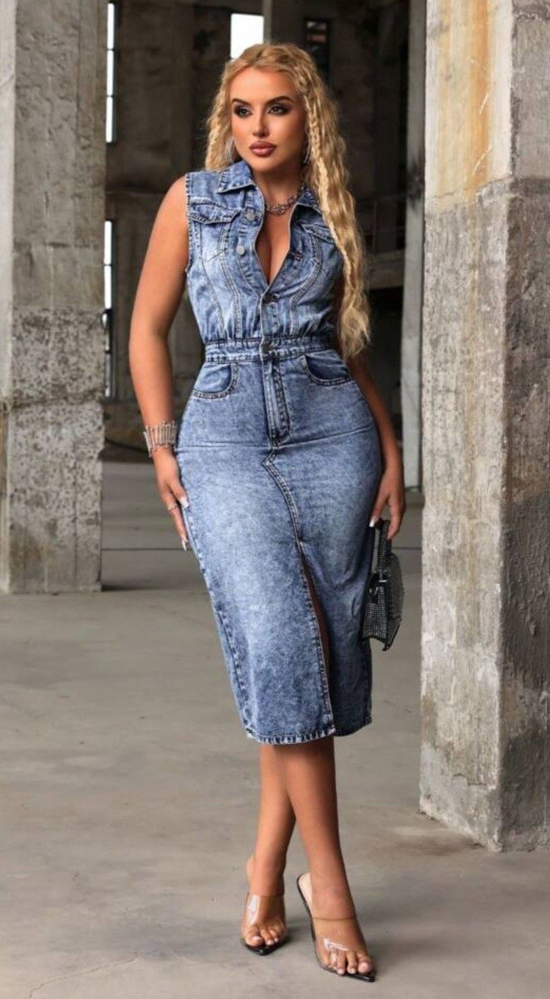 Sleeveless Denim Dress