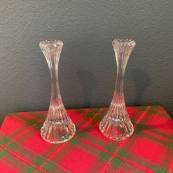 5 Candle Sticks.     2 = Crystal Mikasa.  Other 3 Are Glass. $35 for All