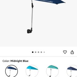 TWO ADJUSTABLE UMBRELLAS WITH UNIVERSAL CLAMPS-MIDNIGHT BLUE