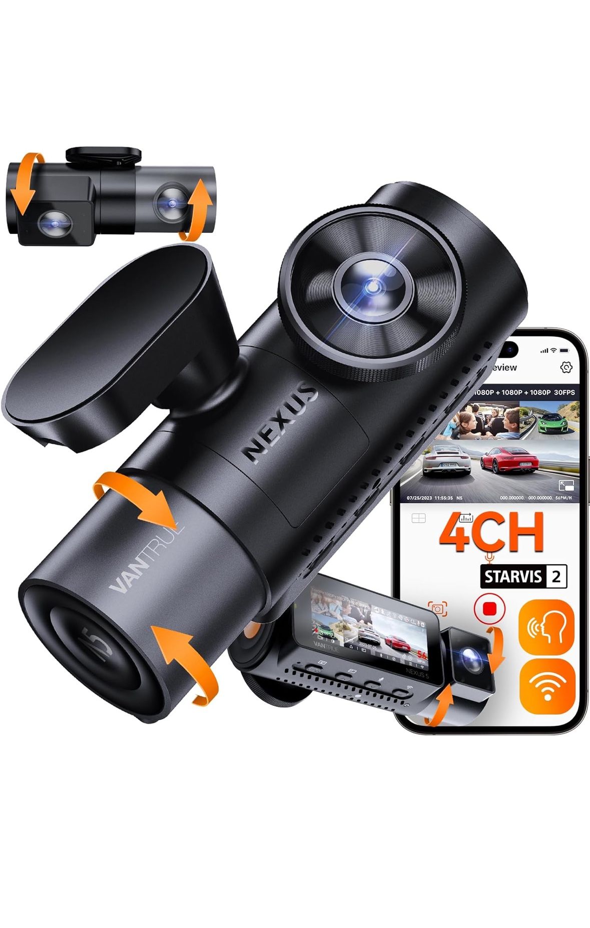 Vantrue N5 4 Channel WiFi 360° All Sides Dash Cam