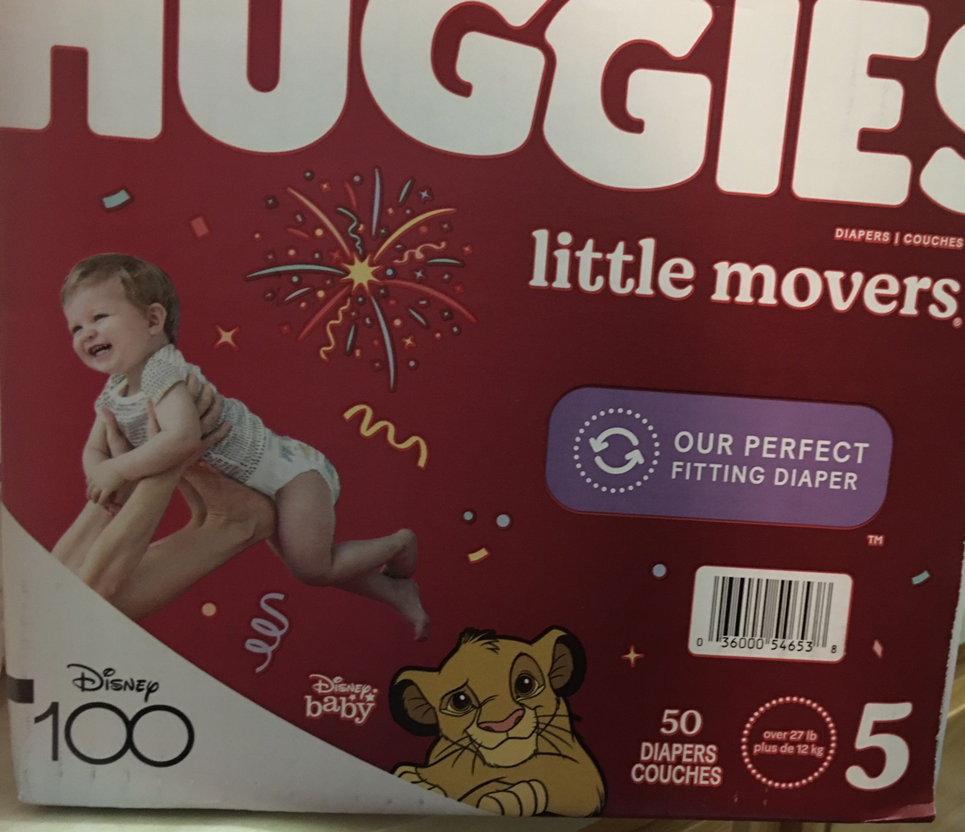 Huggies Box Little Movers Size 5 Diapers—-50ct