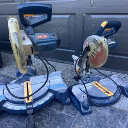 Ryobi Chop Saw 10” And 7 1/4  Miter Saw 