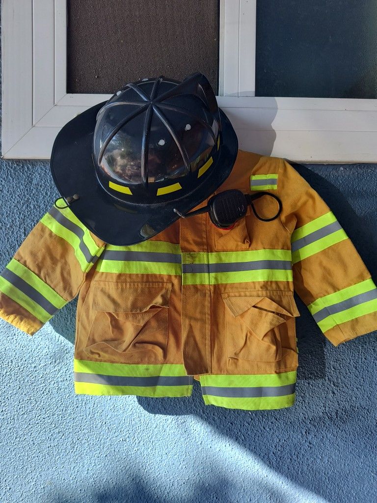 Kids Firefighter Jacket & Helmet