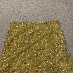 Size small yellow sequin skirt