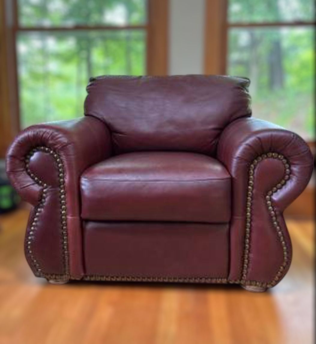 Classic Burgundy Leather Armchair