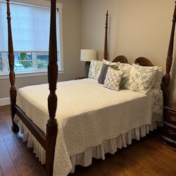 Queen Anne Bed Set (2 Side Tacked And Dresser With Mirrors) 
