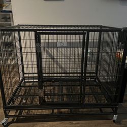 Honey Pet Station 43” Heavy Duty Cage Crate With Wheels Excellent Condition