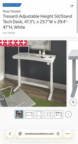 Tresanti White Adjustable Desk