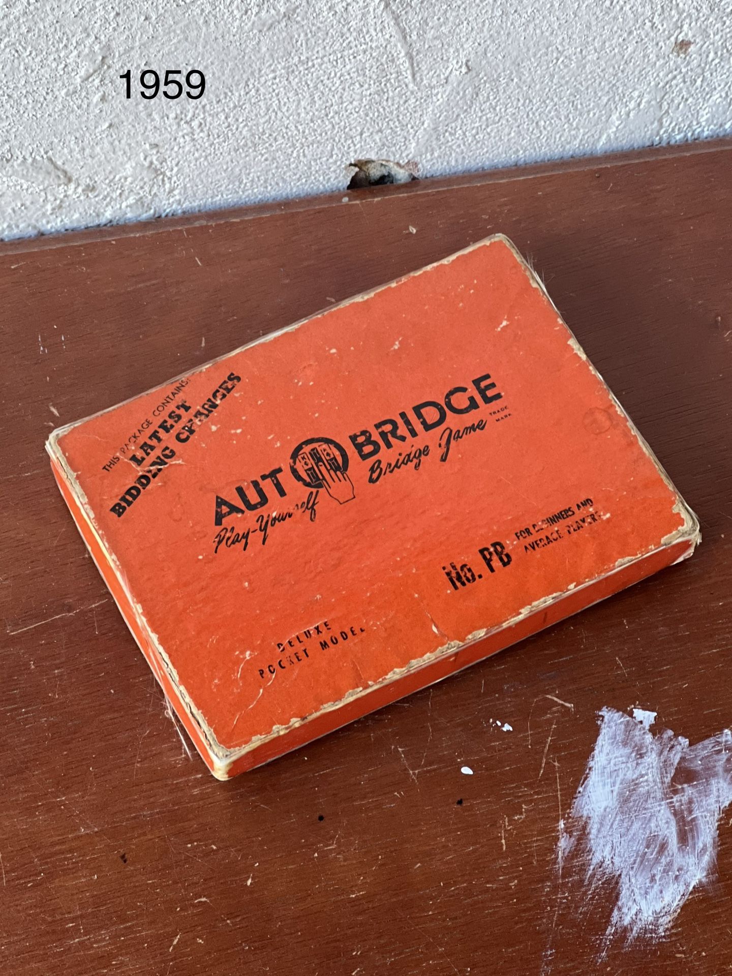 Vintage! 1959 Auto Bridge Play Yourself Bridge Game Deluxe Pocket Model No. PB
