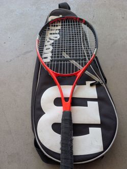 Tennis racket and bag