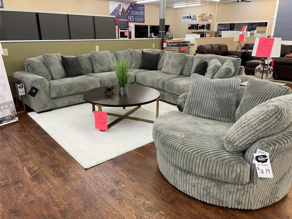 Living Room Furniture Modular Corduroy Sectional Couch Set 🌟 Fast Delivery 🔥 Take Home Pay Later