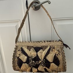 Straw Handbag/cosmetic Case Jamaican