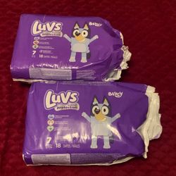 1-Pair Of Baby Luvs Platinum Protection Diapers Size 7 