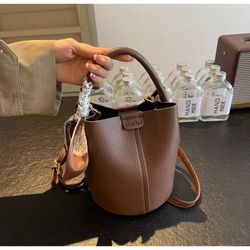 Brown faux leather purse