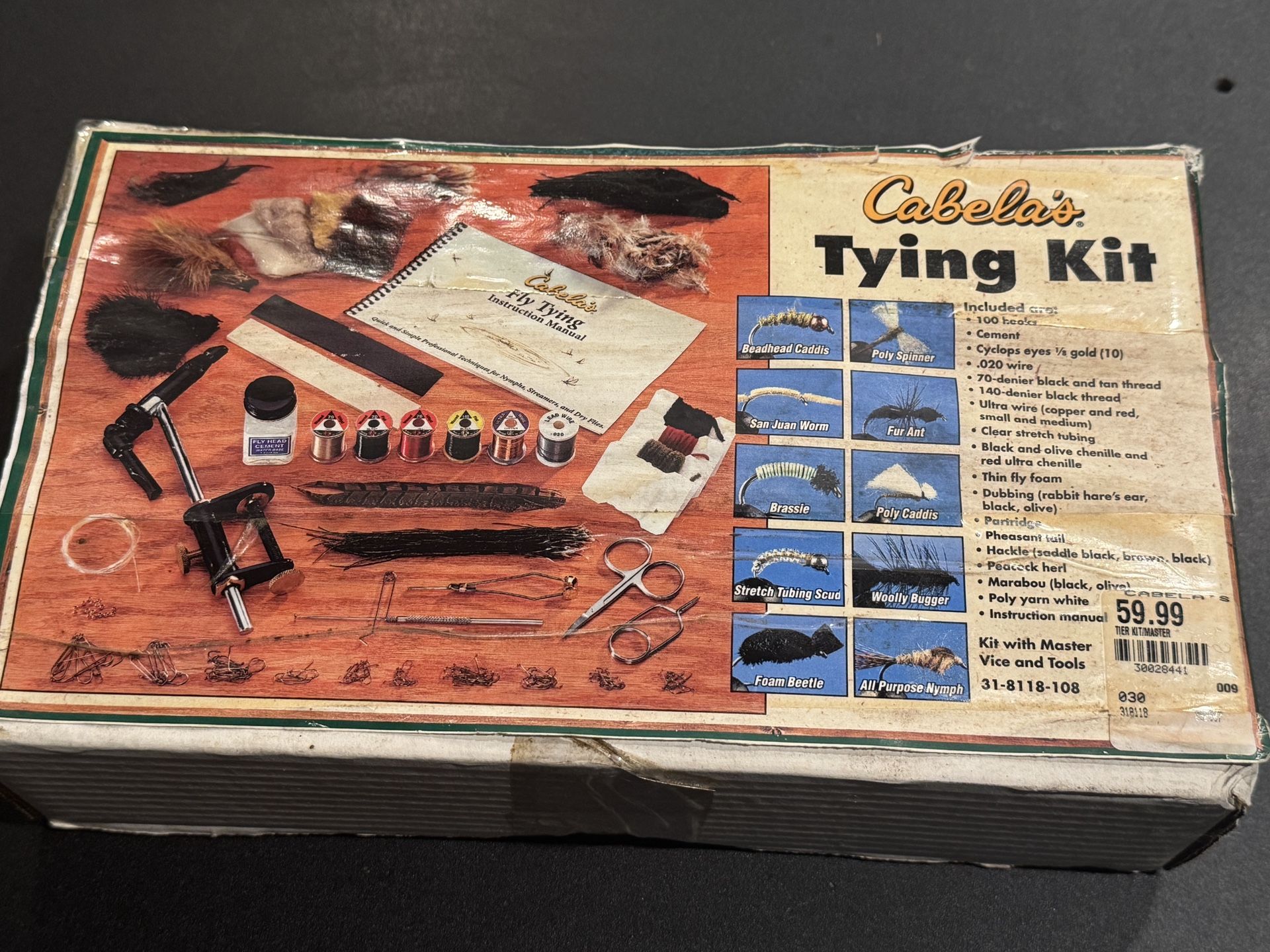 Cabela’s Tying kit with Master Vise & Tools No. 31-8118-108. Open box, unused!