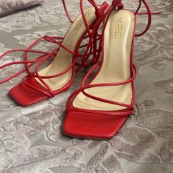 Red Strappy Heels 