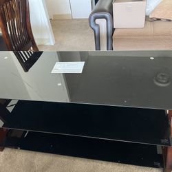 Tempered glass 65” TV stand