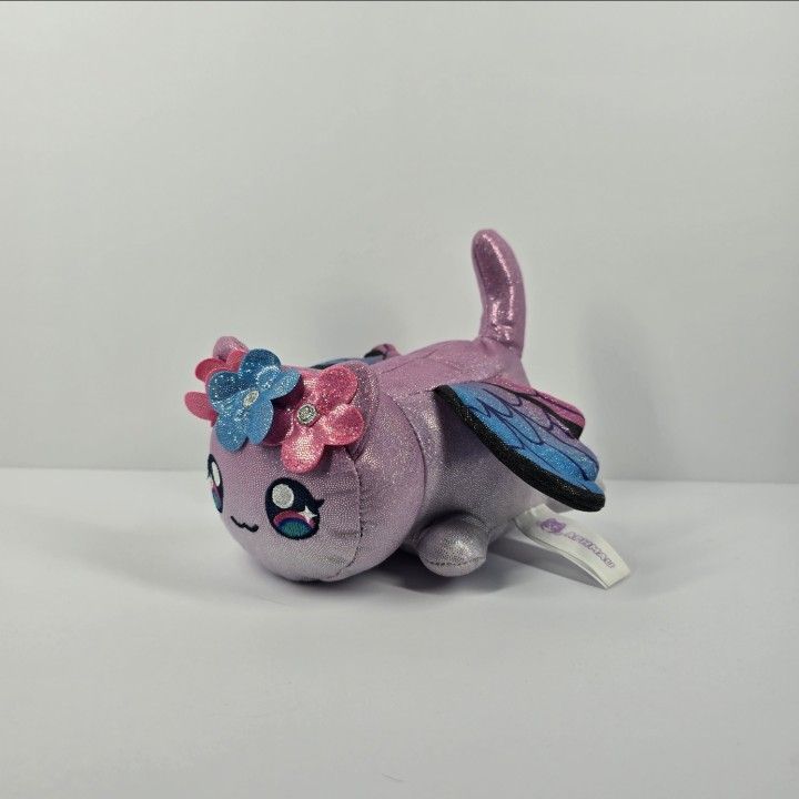 Aphmau Sparkle Fairy Cat MeeMeows 6" Plush Flowers & Wings Purple Surprise