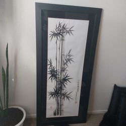 Original Charcoal Bamboo Scroll By Mr Wang ( Beijing Based Artist )$90 Or Best Offer