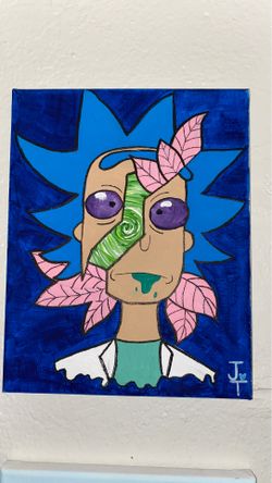 rick and morty canvas painting ( 8 x 10 in.)