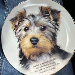 TWO DANBURY MINT COLLECTIBLE PLATES -YORKIE