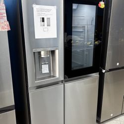 ✨27 cu. ft. Side-By-Side Refrigerator with Instaview Glass, Craft Ice✨