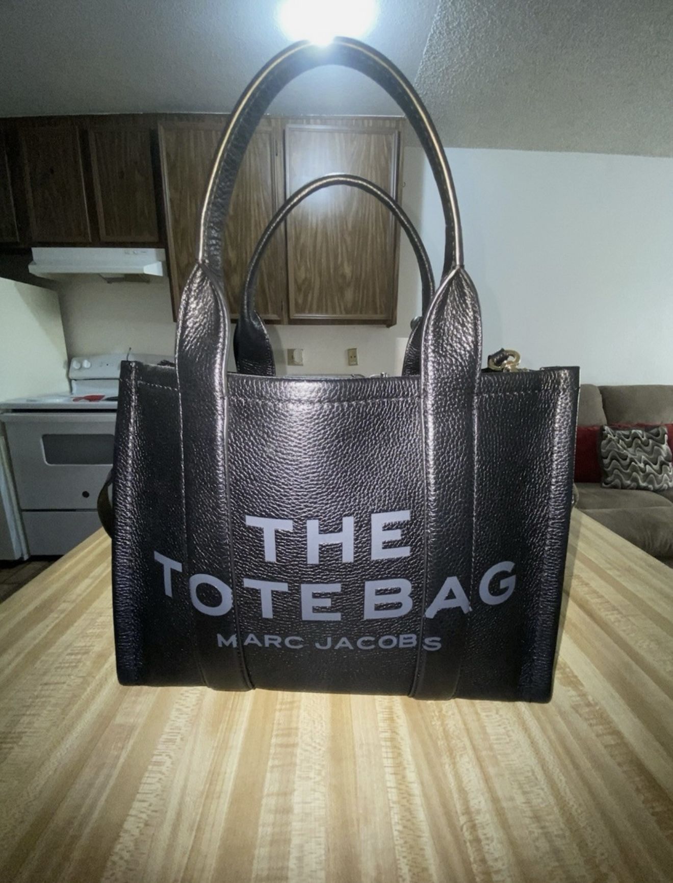 Marc Jacobs Black Leather Medium Tote Bag