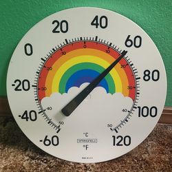Beautiful Vintage Sunbeam Rainbow Wall Thermometer 