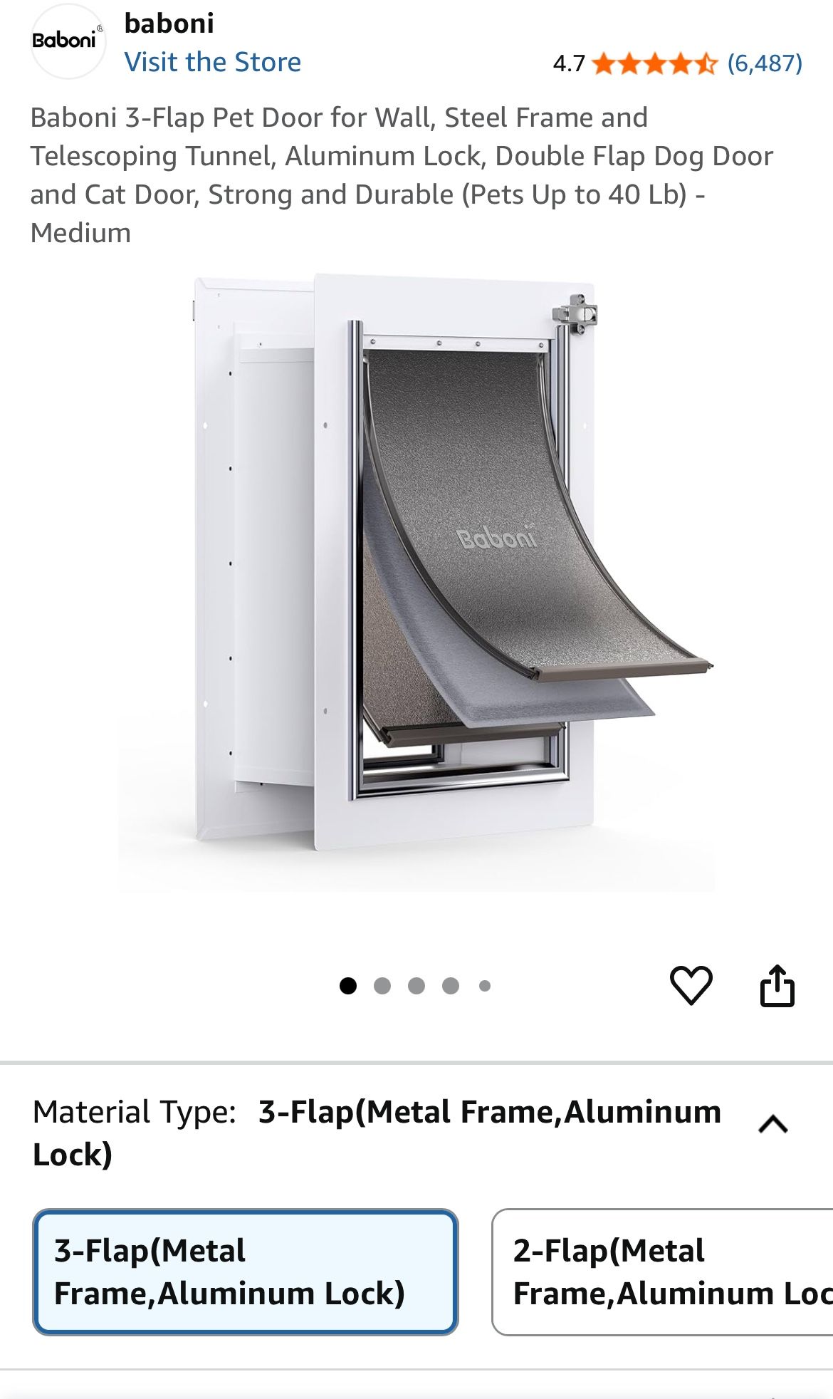 NEW 3-Flap Pet Door for Wall