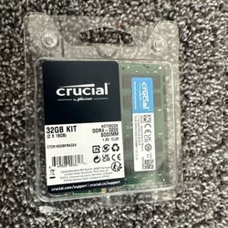Crucial 32GB KIT 2x16GB DDR4 3200MHz PC4-25600 SODIMM Memory CT16G4SFRA32A.M16FR