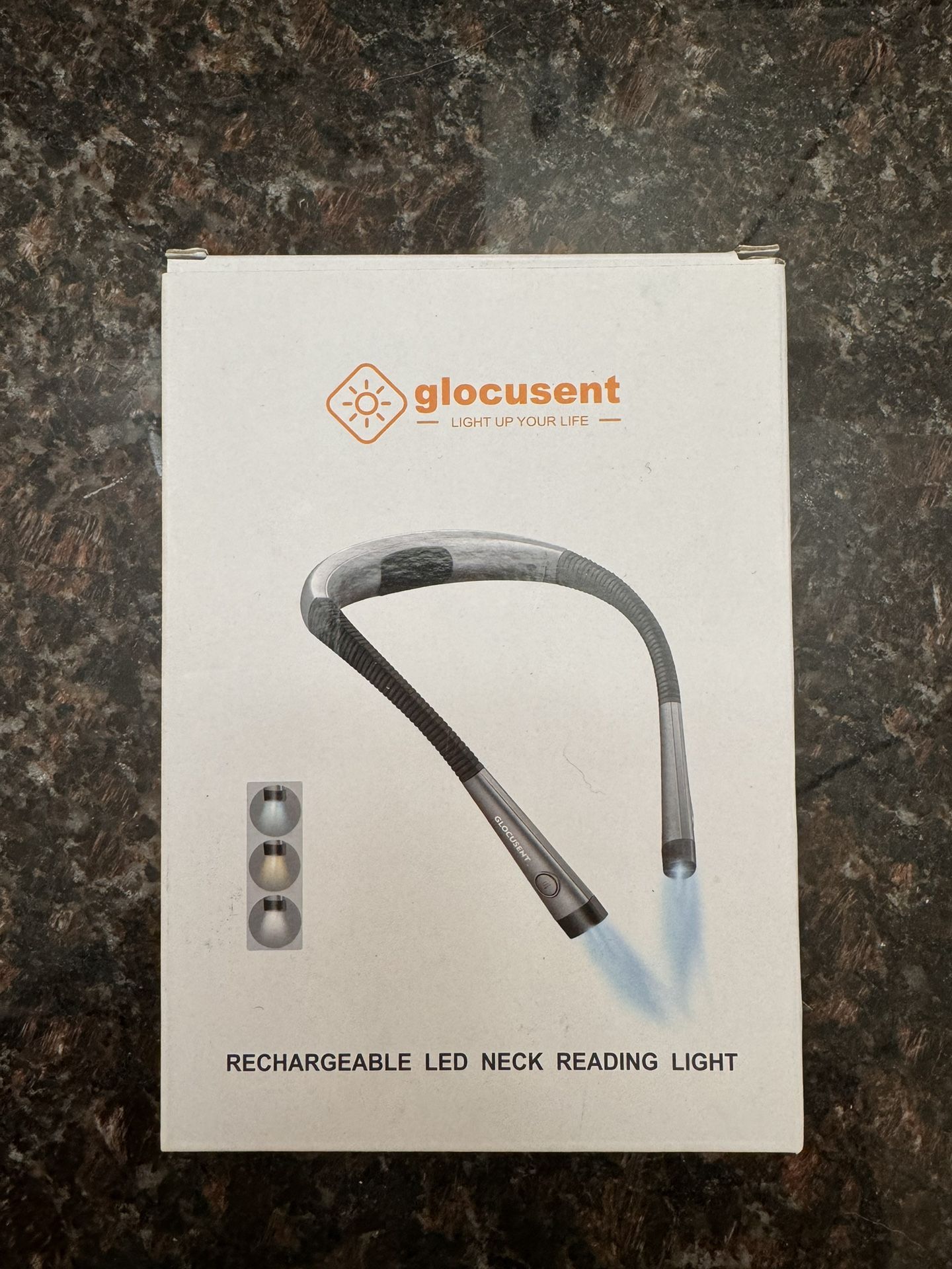 Glocusent Rechargeable LED Neck Reading Light New In Box
