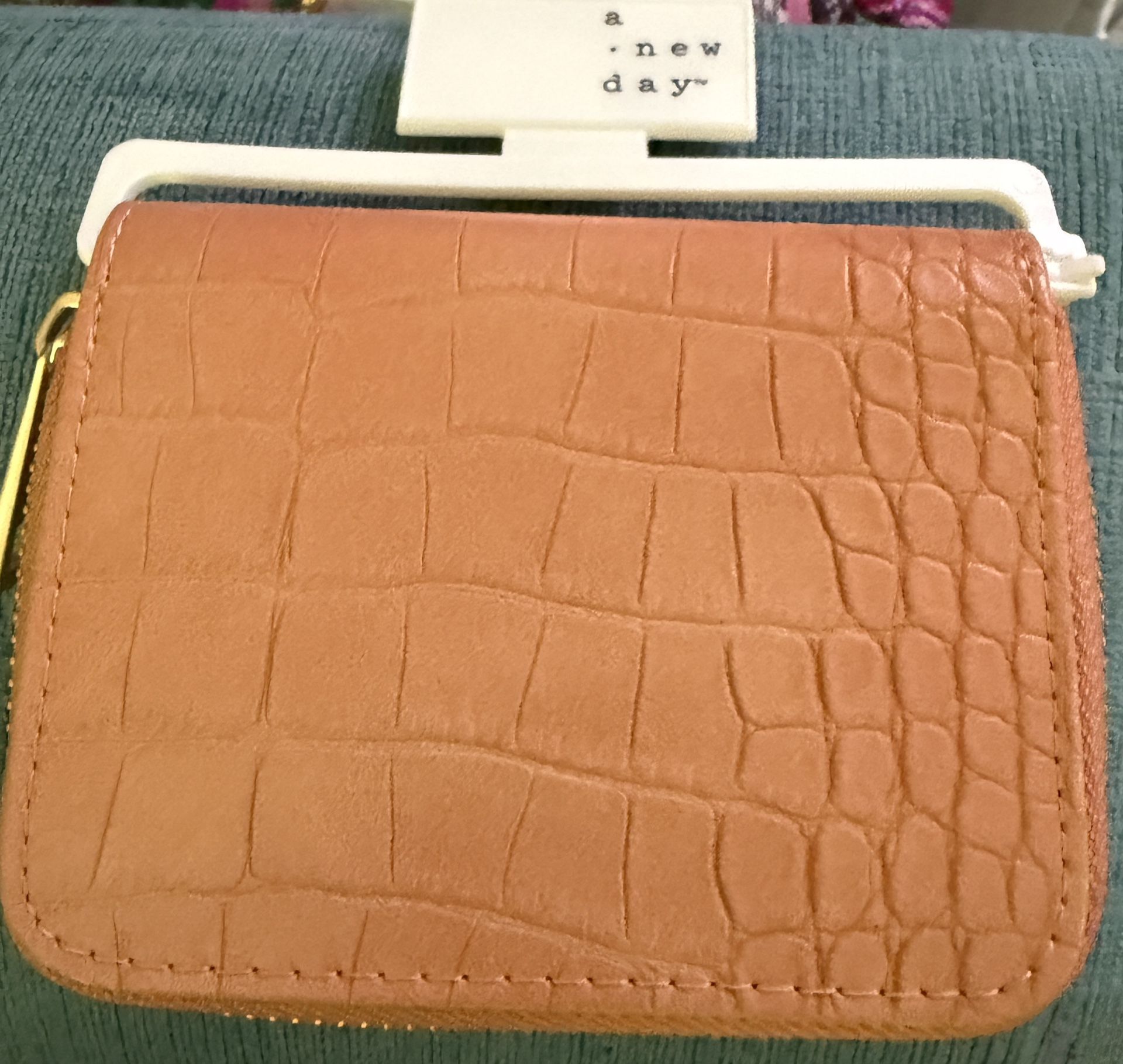 Small Orange Zipper Wallet