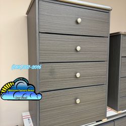 Four Drawer Grey Compressed Dresser Chest 
