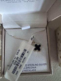 Rachel Zoe Sterling Silver Clover Necklace